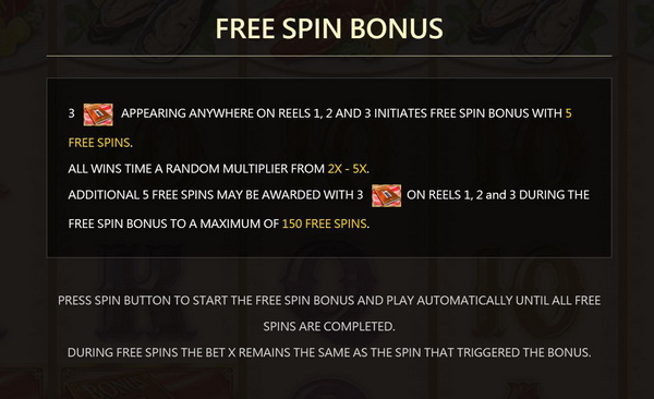 Free spins bonus ChefDoeuvre Slot