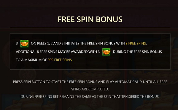 Free spins bonus Fortune Horse Slot
